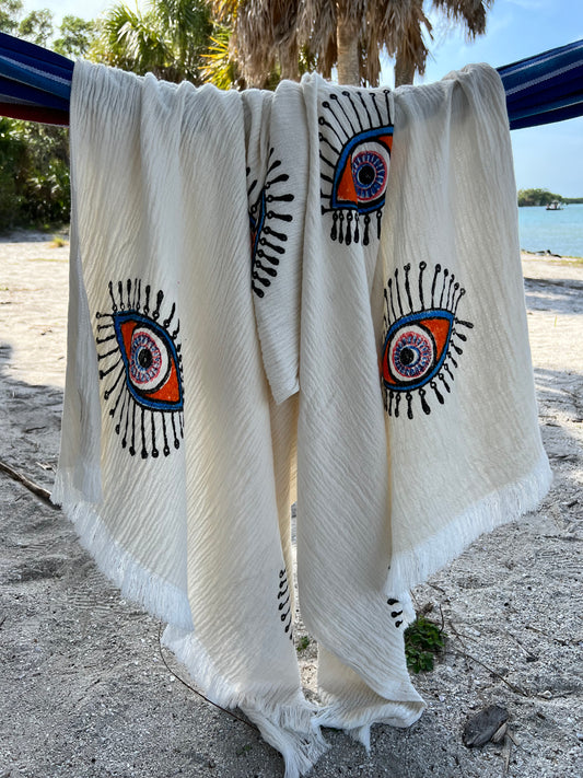 Three Layers Hand Woven Natural Cotton Turkish Towel Pestemal