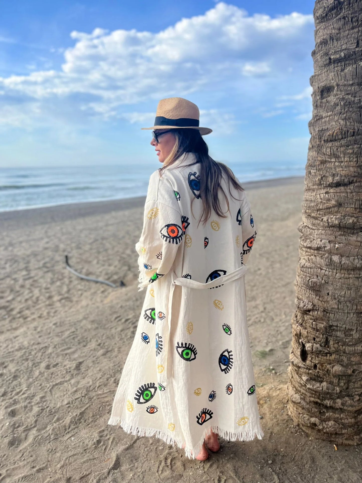 Multi Evil Eye Kimono Robe