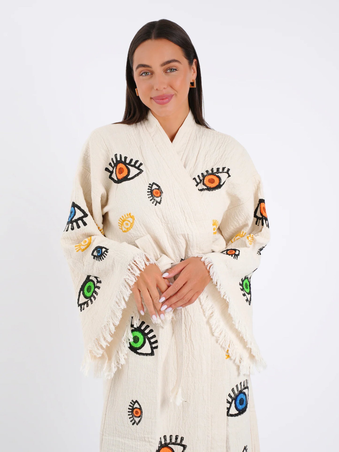 Multi Evil Eye Kimono Robe